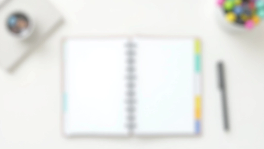 Geopende planner met kleurgecodeerde labels en checklist op een bureau